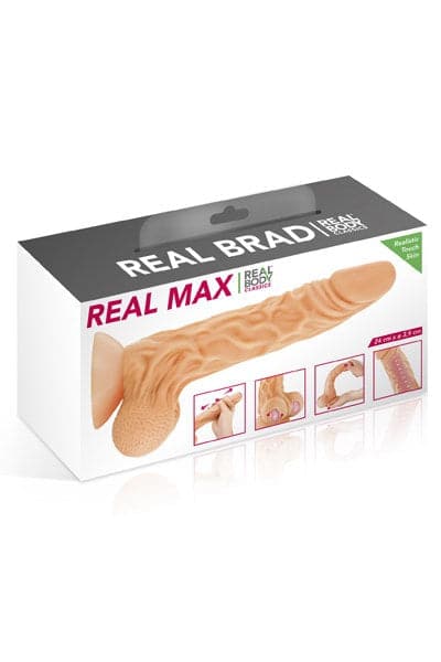 Gode ultra-réaliste va-et-vient 24cm flexible avec testicules - Real max