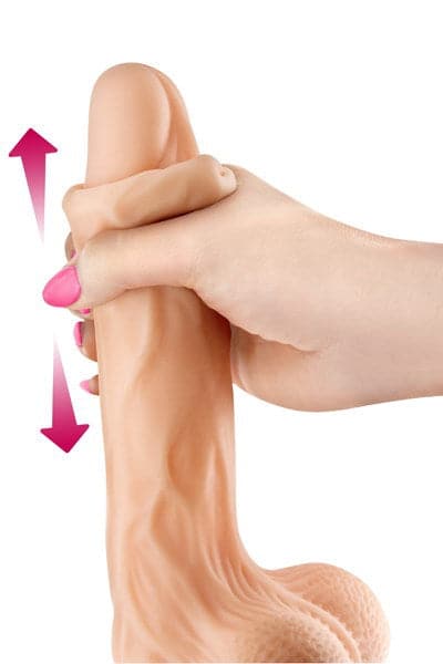 Gode ultra-réaliste va-et-vient 24cm flexible avec testicules - Real max