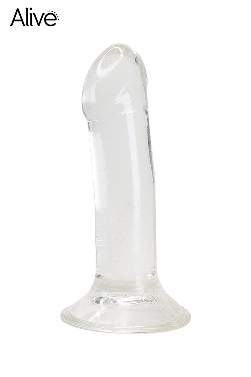 Gode ventouse en jelly translucide extra-glissante Valiant 18cm - Alive