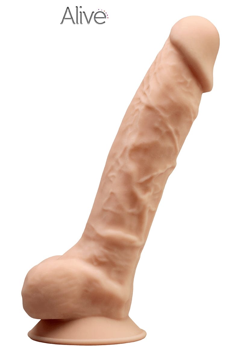 Gode ventouse réaliste XXL flexible double densité Adam L 19 x 4,1cm - Alive
