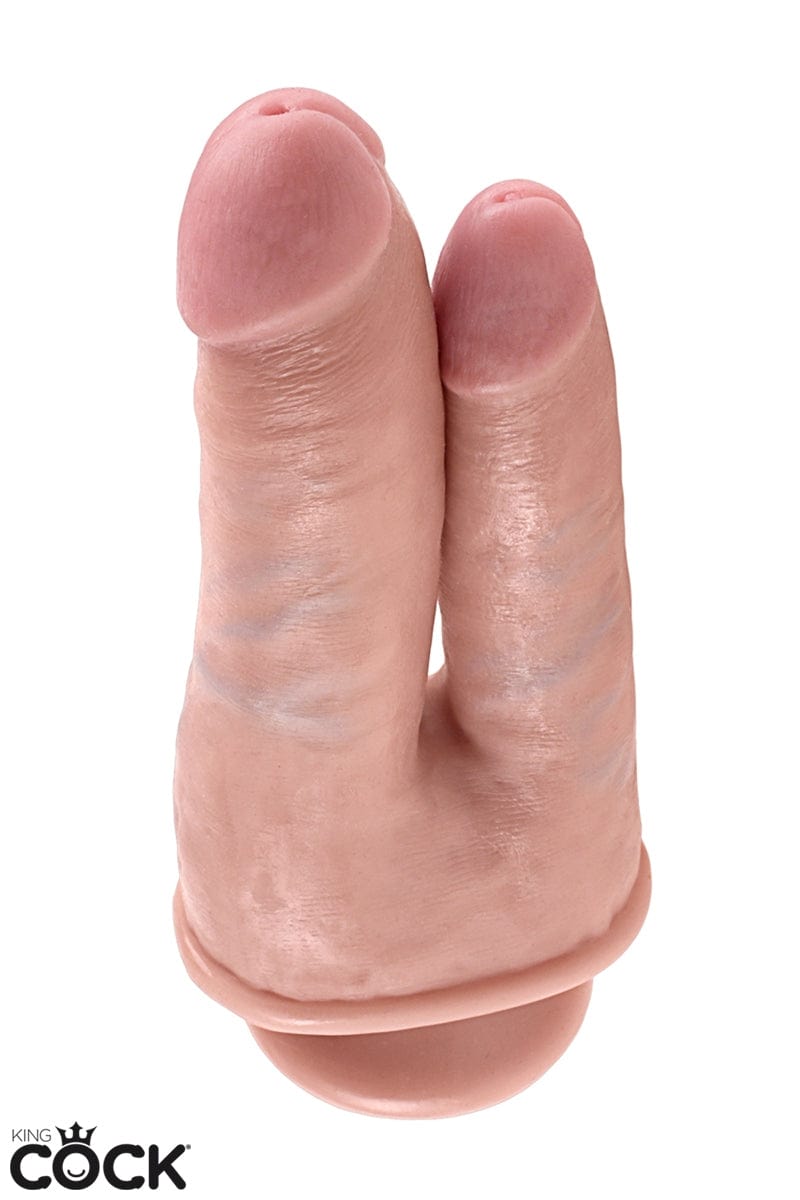 Gode ventouse ultra réaliste double pénétration 15cm + 11cm King Cock - Pipedream
