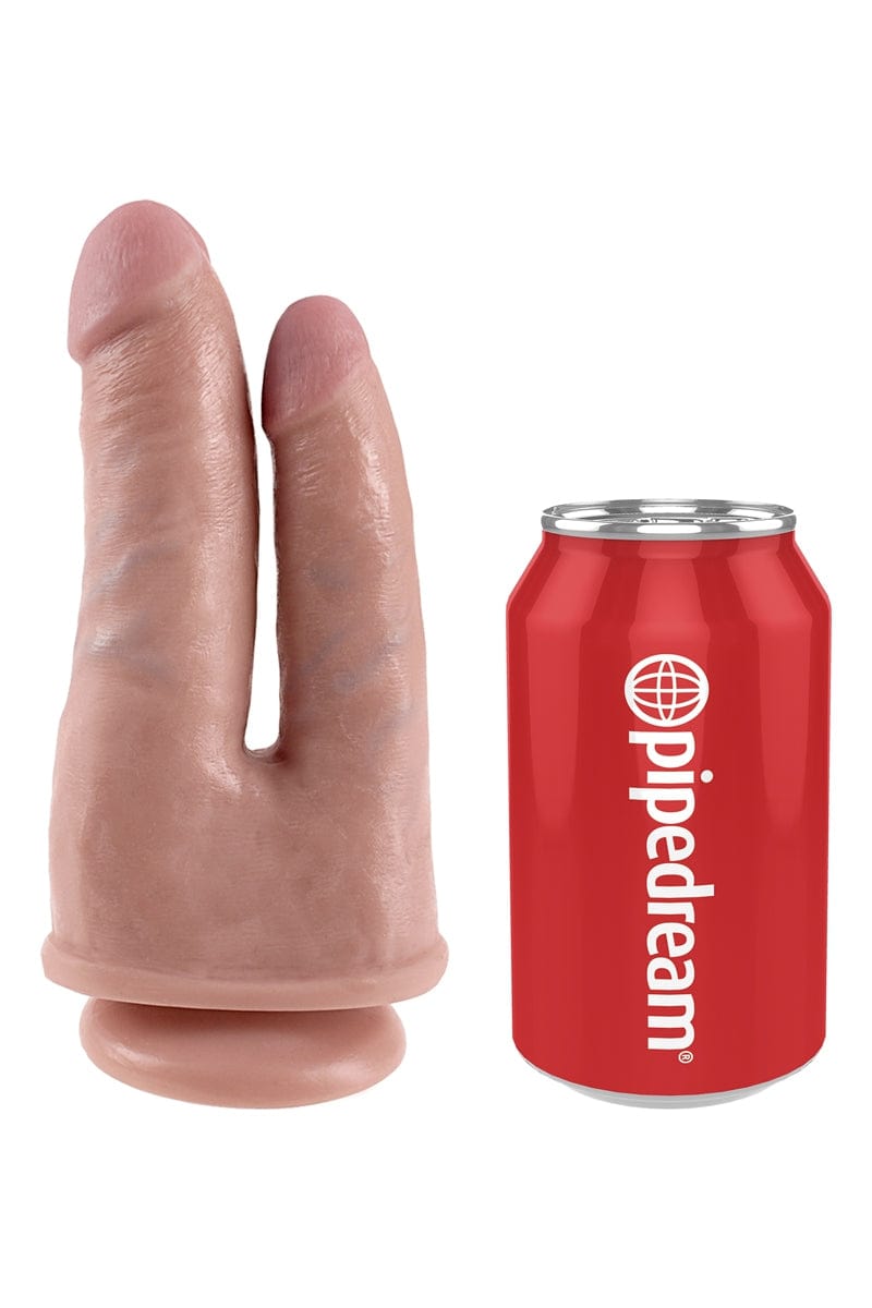 Gode ventouse ultra réaliste double pénétration 15cm + 11cm King Cock - Pipedream