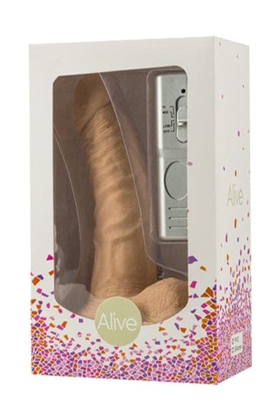 Gode vibrant réaliste en PVC 3 vitesses avec ventouse Dr. No 18cm - Alive