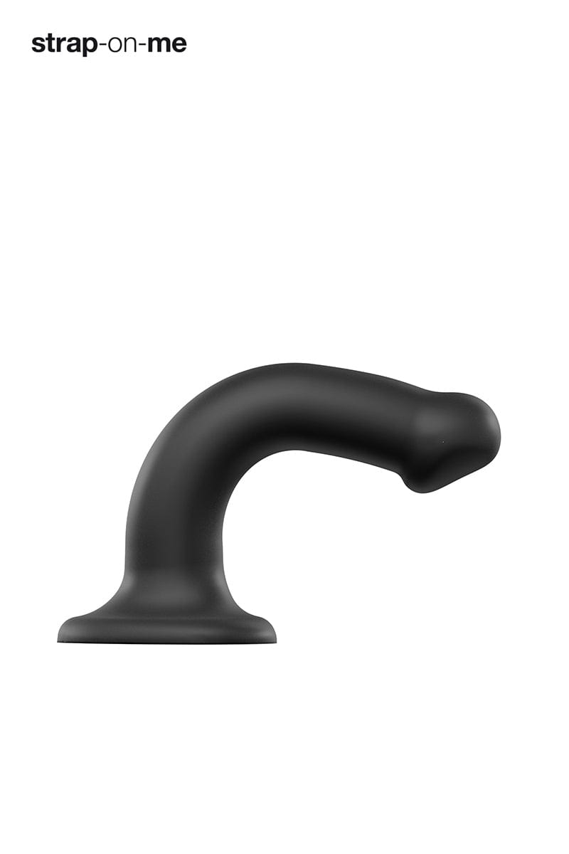 Godemiché silicone noir dual-density noir taille M 18cm - Strap-On-Me