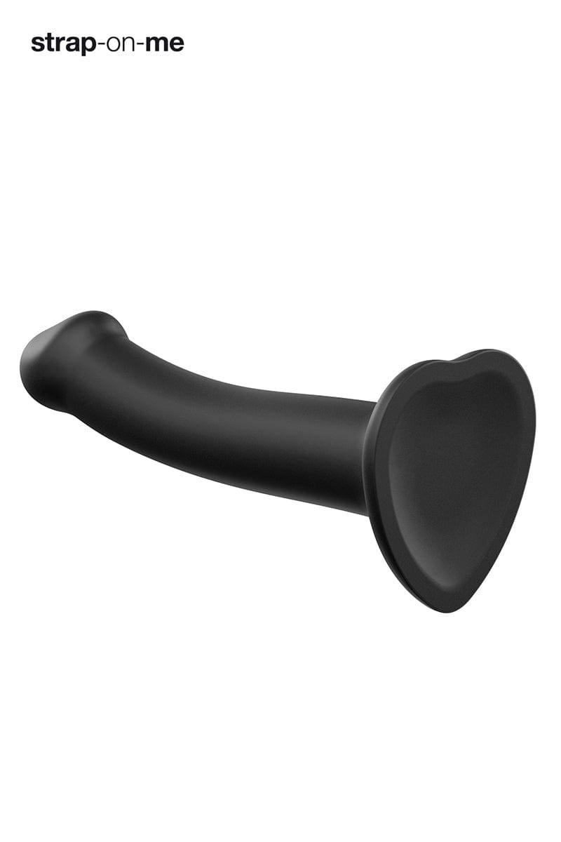 Godemiché silicone noir dual-density noir taille M 18cm - Strap-On-Me