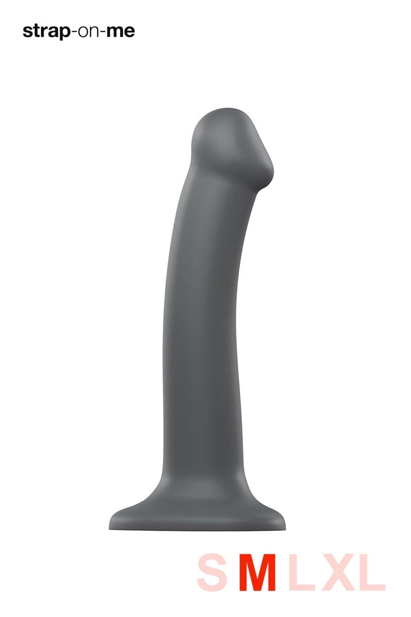 Godemichet doux avec ventouse coeur mono densité gris M 18 x 3,3cm - Strap On Me