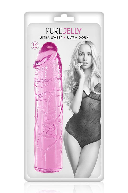 Godemichet réaliste droit ferme et flexible 17,2cm rose - Pure Jelly