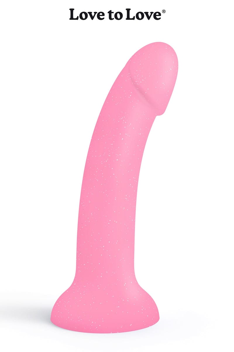 Godemichet rose courbé en silicone Dildolls Glitzy 14cm - Love to Love