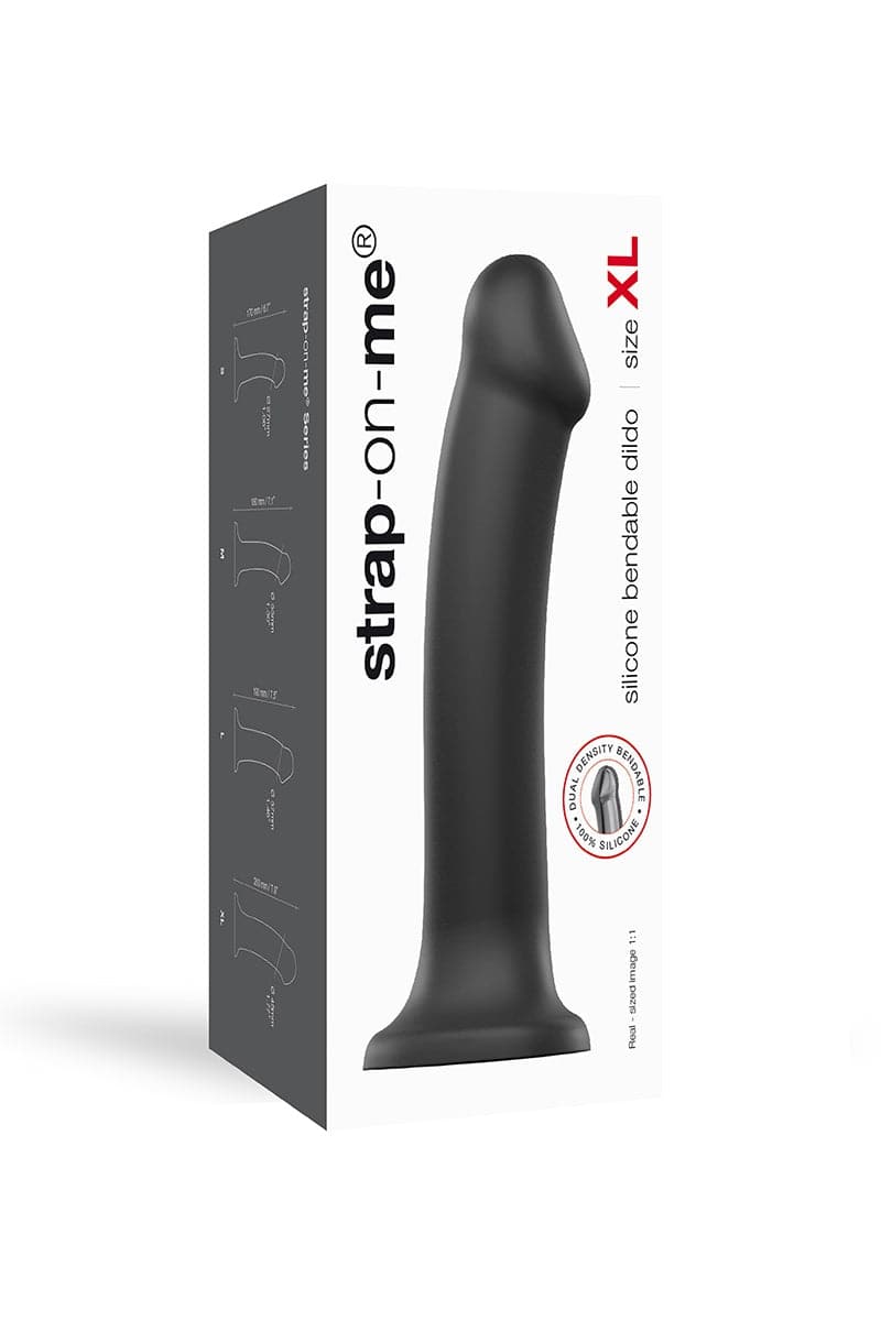 Godemichet ventouse dual-density noir taille XL 20cm - Strap-On-Me