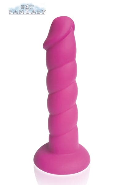 Godemichet ventouse violet Rowan taille M 18cm flexible - Hot Fantasy