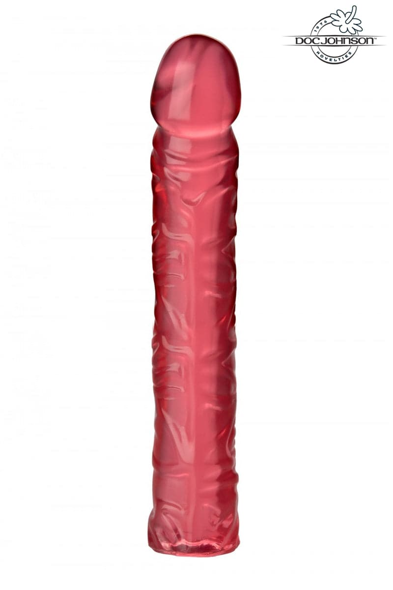 Gros gode réaliste rouge translucide Classic Dong 25 cm - Doc Johnson
