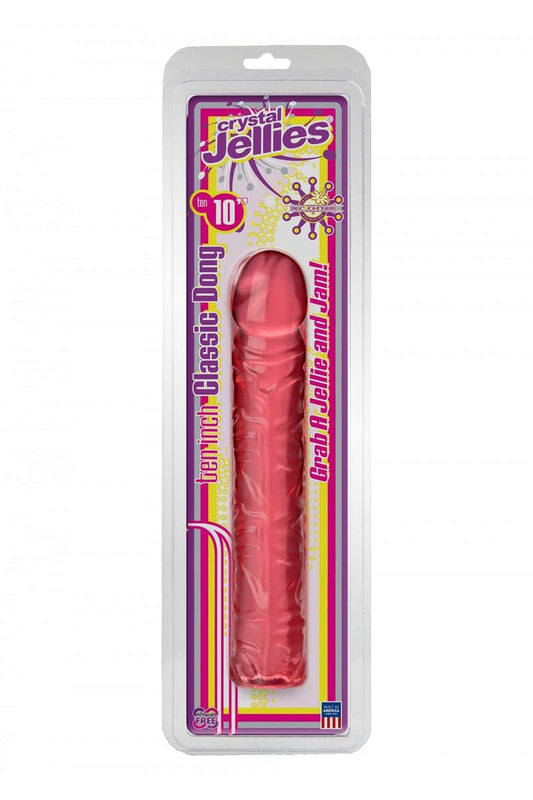 Gros gode réaliste rouge translucide Classic Dong 25 cm - Doc Johnson