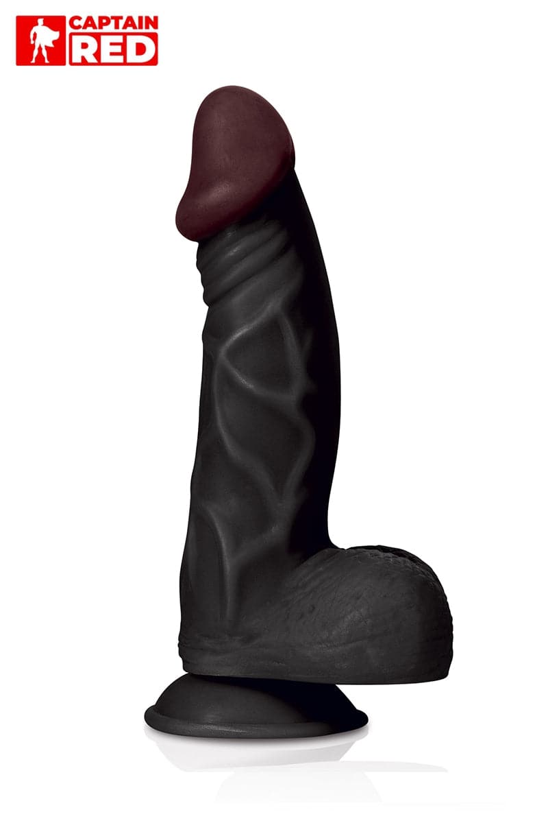 Gros gode réaliste souple noir Amazing Black 23 x 5 cm - Captain Red