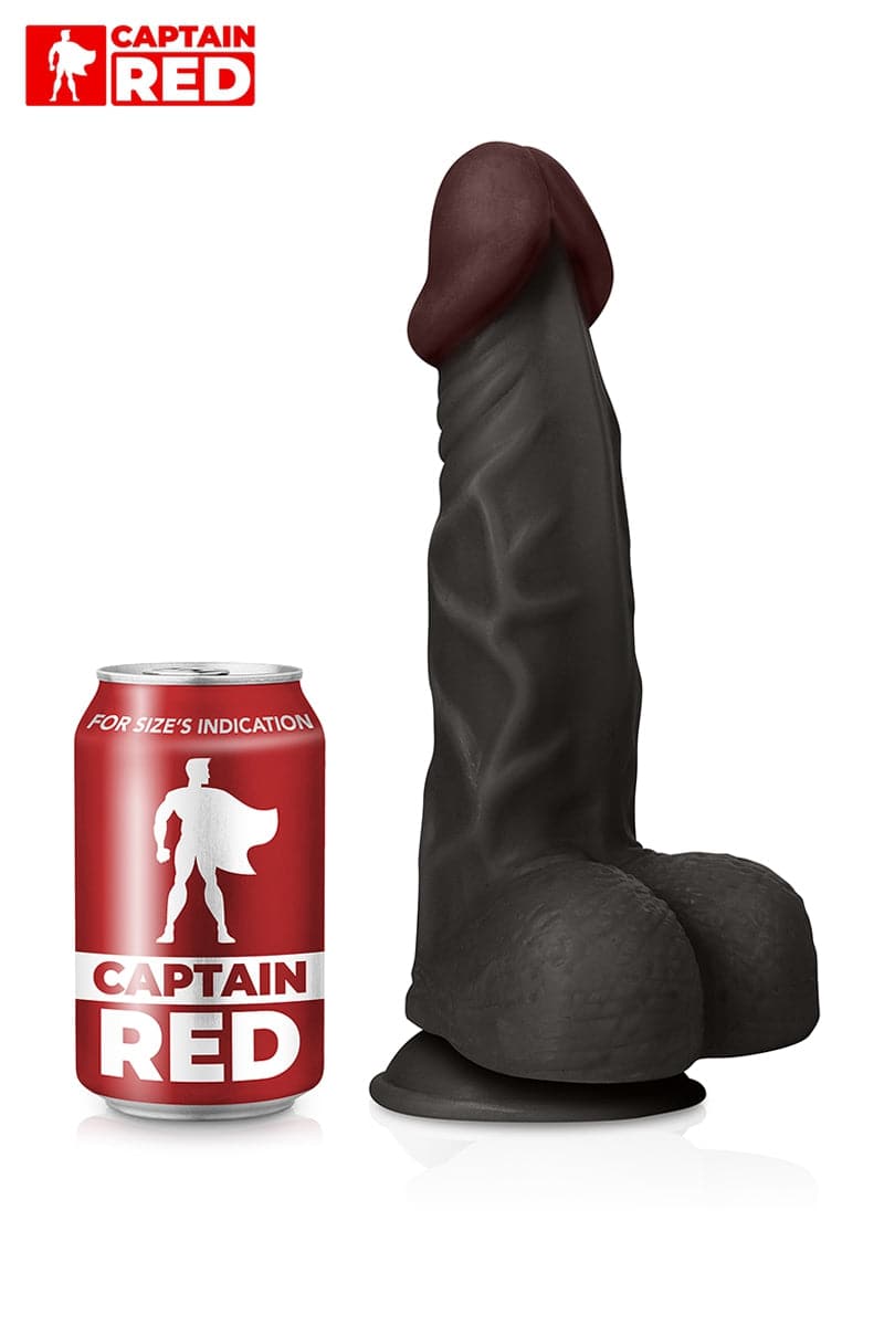Gros gode réaliste souple noir Amazing Black 23 x 5 cm - Captain Red