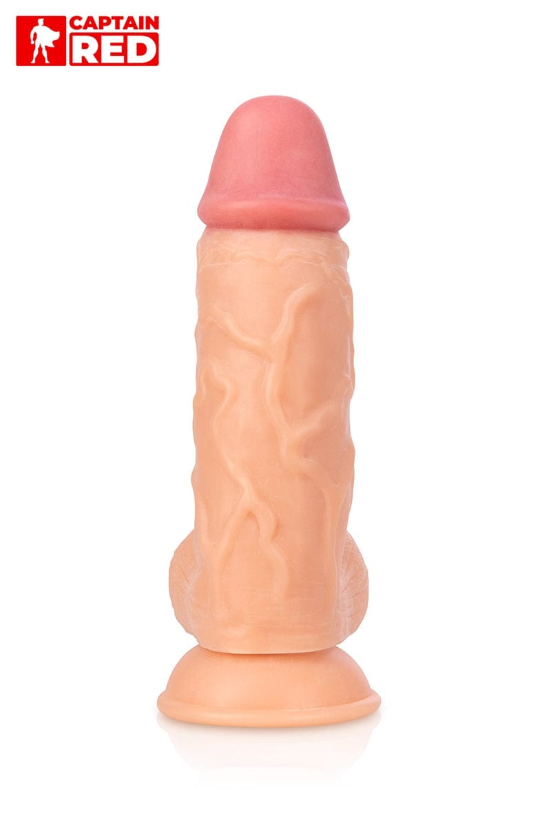 Gros gode Taille XXL réaliste avec testicules 26 x 6,5 cm The Strong - Captain Red