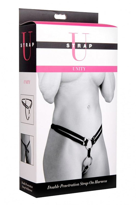 Harnais gode ceinture 2 anneaux pour la double pénétration - Unity