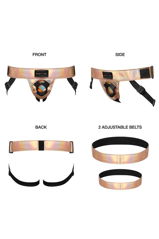 Harnais gode ceinture Curious holographique rose gold - Strap On Me