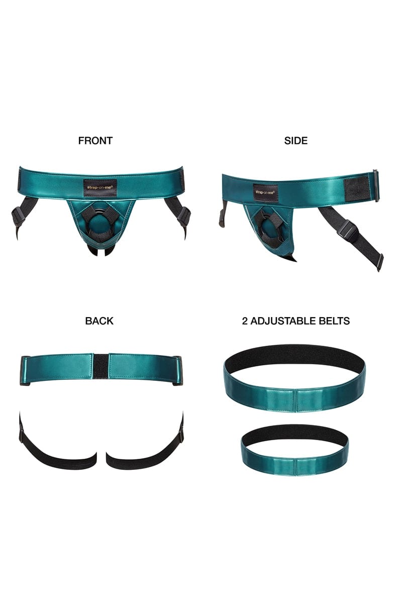 Harnais pour gode ceinture Curious vert métallique - Strap On Me