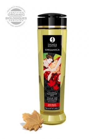 Huile de massage érotique chauffante 100% BIO Délice d'érable - Shunga