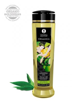 Huile de massage érotique naturelle BIO Thé vert exotique 240ml - Shunga