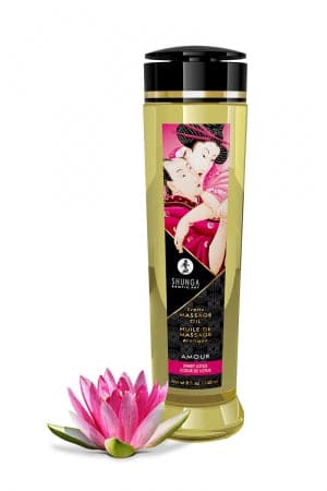 Huile de massage érotique pour corps et partie intime Coeur de lotus - Shunga