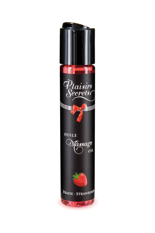 Huile de massage gourmande Fraise - Plaisirs Secrets