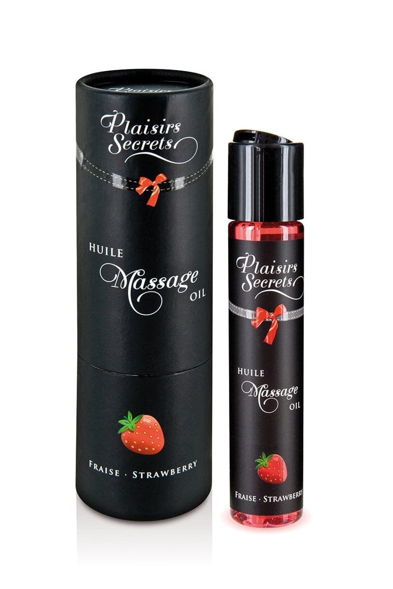 Huile de massage gourmande Fraise - Plaisirs Secrets