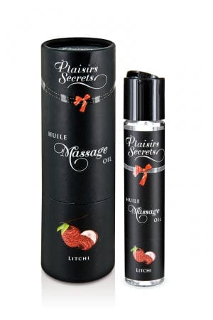 Huile massante gourmande effet relaxant goût litchi - Plaisirs Secrets