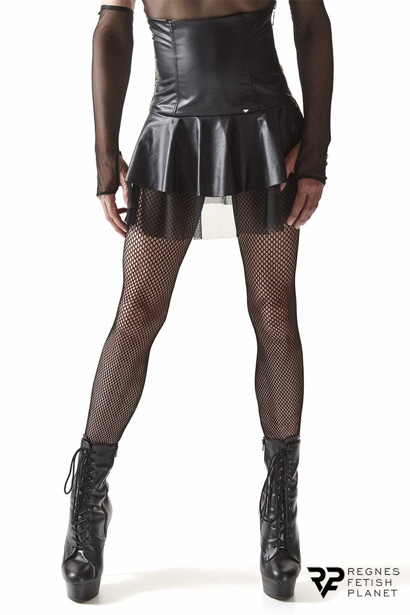 Jupe noire taille haute sexy pour hommes en wetlook - Regnes
