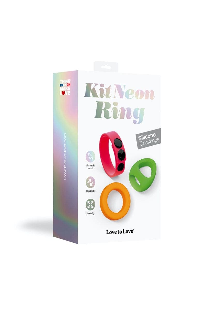Kit 3 cockrings flexibles en silicone fluorescent Neon Ring - Love to Love