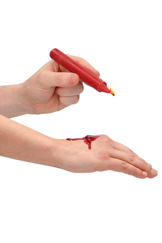 Kit 4 bougies bdsm basse températures rouge pour jeux SM - Ouch!