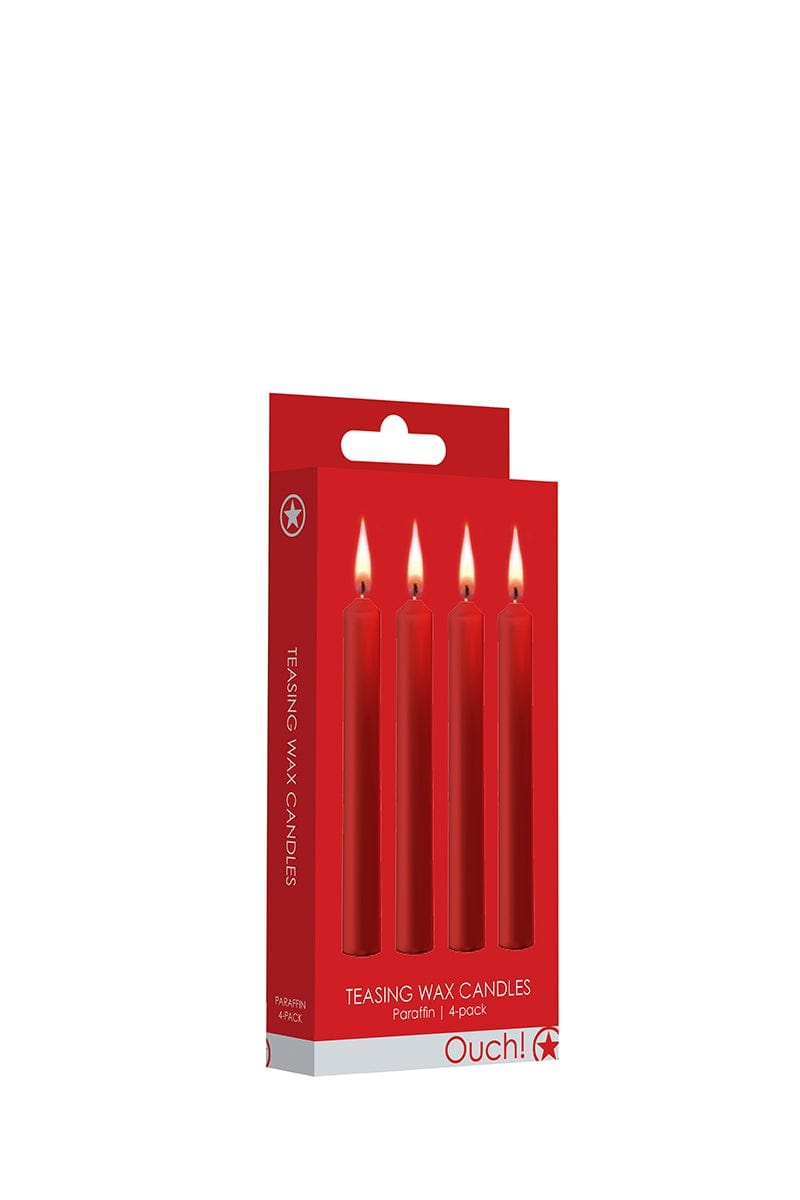 Kit 4 bougies bdsm basse températures rouge pour jeux SM - Ouch!