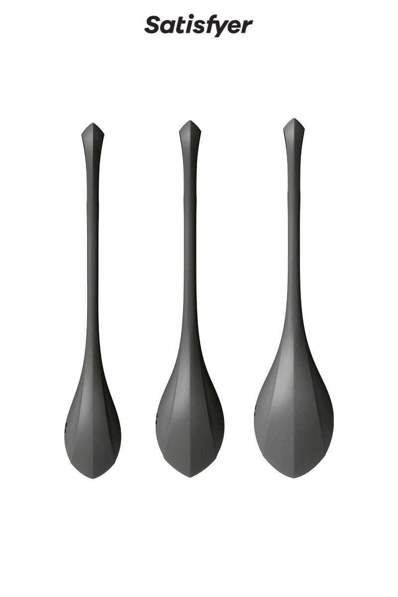 Kit d'entrainement pelvien 3 balles de kegel Yoni Power 2 noir - Satisfyer