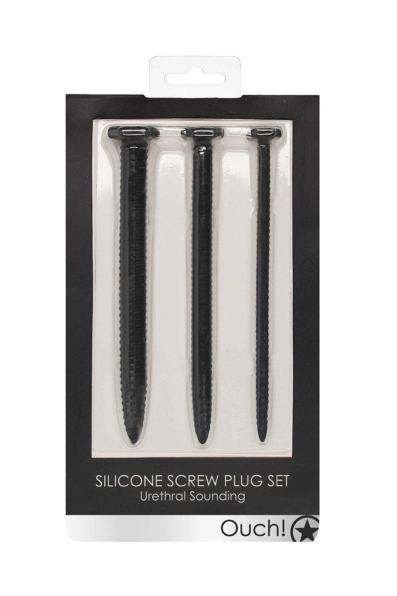 Kit de 3 plugs urétraux grandes vis en silicone épaisseur différentes - Ouch!