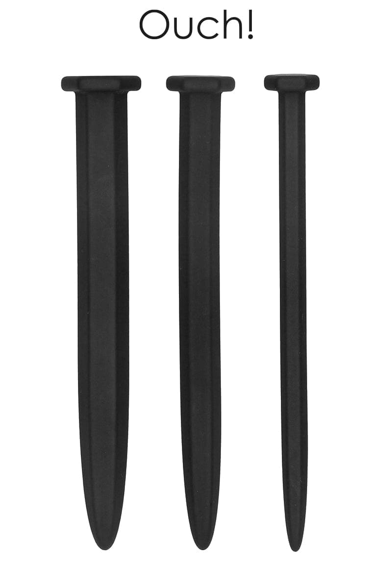 Kit sexuel BDSM 3 pièces pour homme plug urétral grands clous - Ouch!