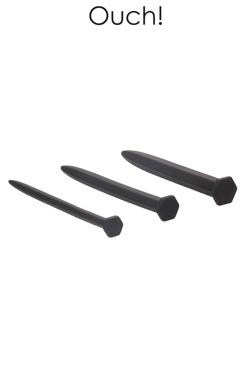 Kit sexuel BDSM 3 pièces pour homme plug urétral grands clous - Ouch!