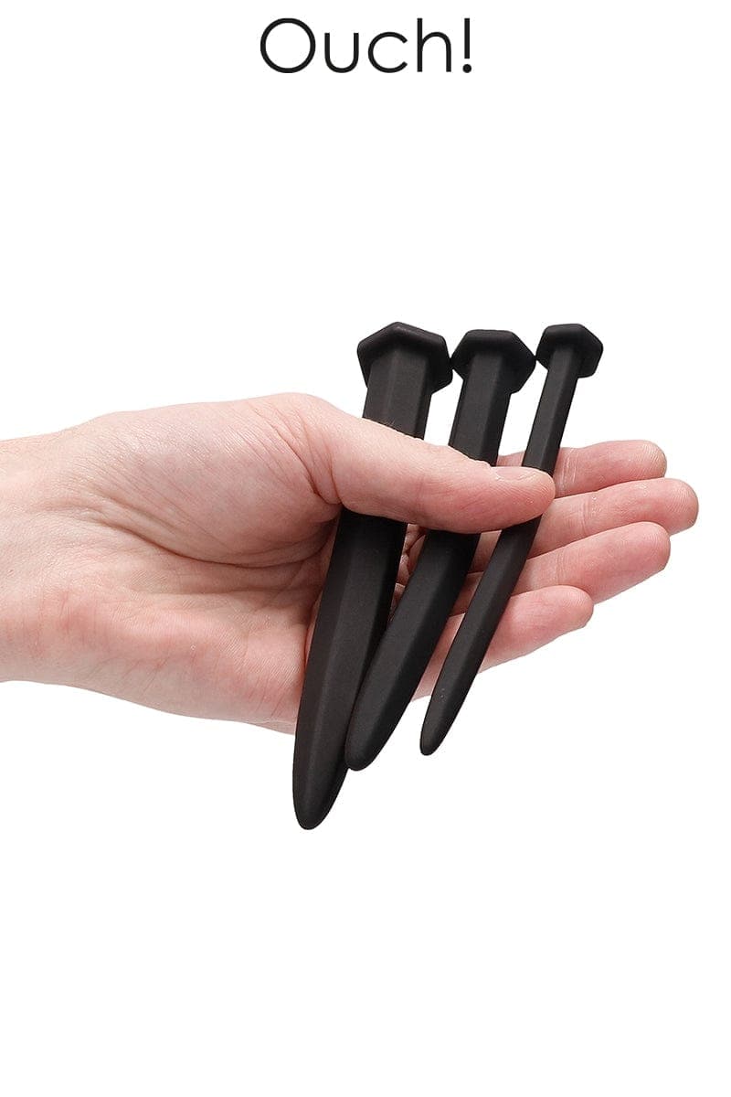 Kit sexuel BDSM 3 pièces pour homme plug urétral grands clous - Ouch!