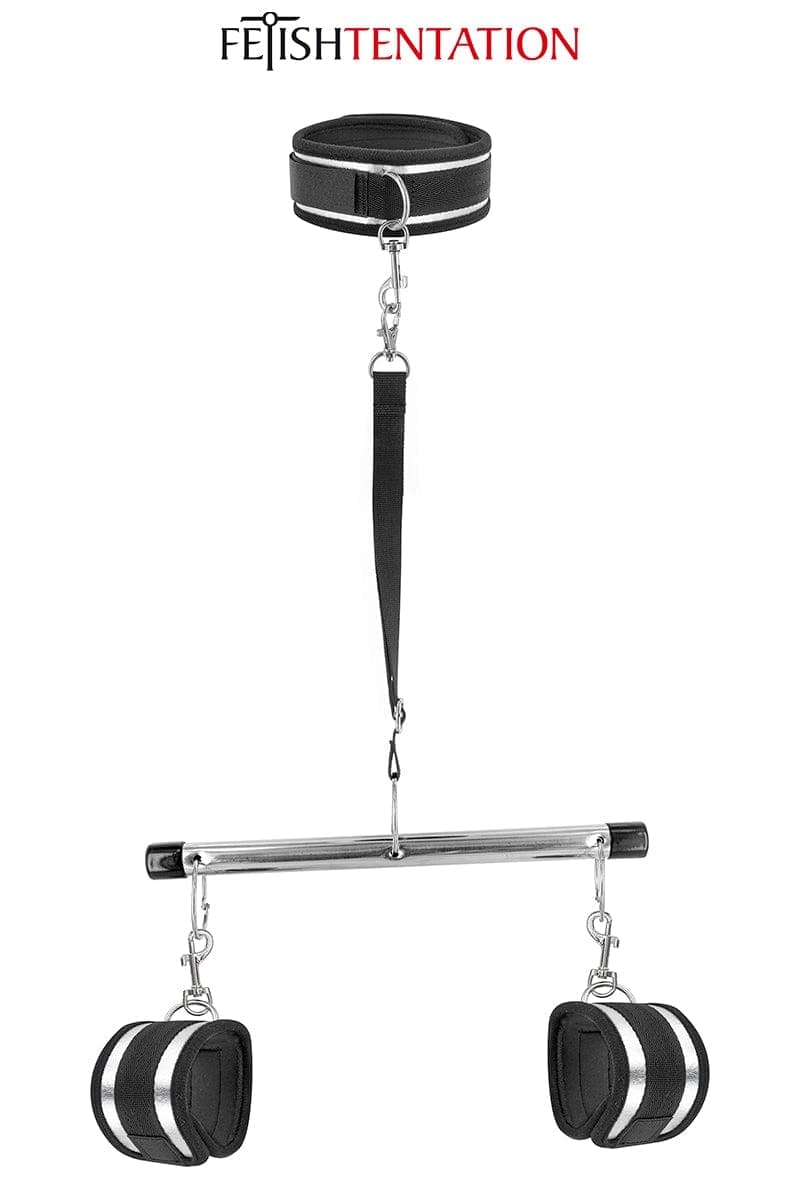 Kit soumission BDSM barre + menottes + collier et laisse - Fetish Tentation
