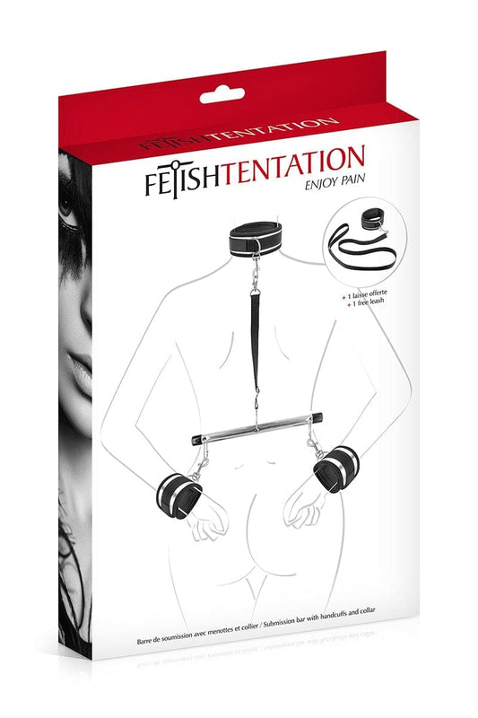 Kit soumission BDSM barre + menottes + collier et laisse - Fetish Tentation