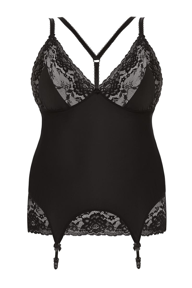 Lingerie sexy grande taille guêpière et string assorti Kiri - Anaïs