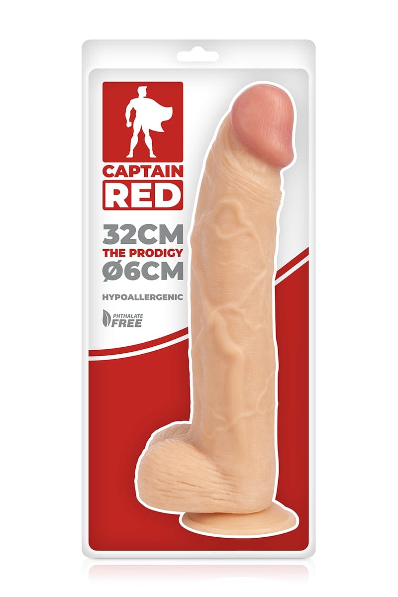 Long gode XXL surface douce et souple Prodigy 32 x 6cm - Captain Red