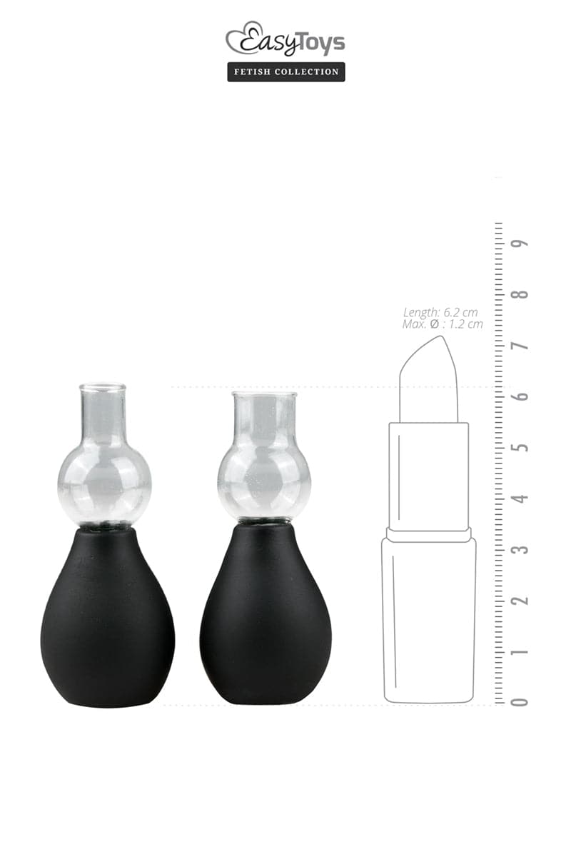 Lot de 2 suceurs de tétons noir pour durcissement stimulateur tétons - EasyToys
