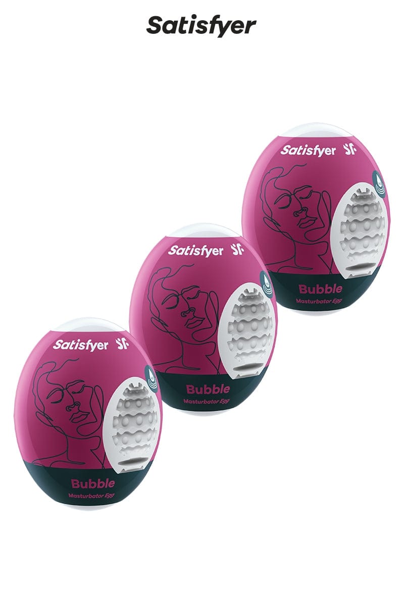 Lot de 3 masturbateurs masculin Eggs Bubble oeufs 7 x 5 cm - Satisfyer