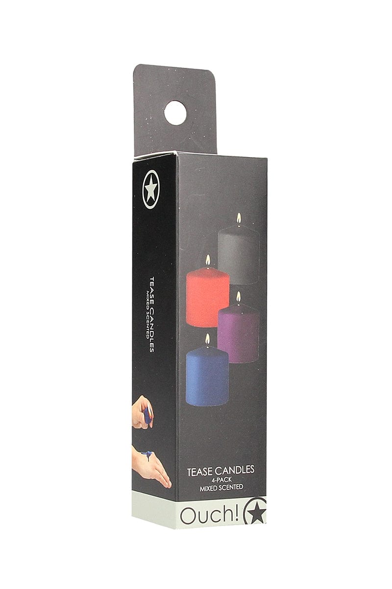 Lot de 4 bougies basse température SM colorées et parfumées - Ouch!
