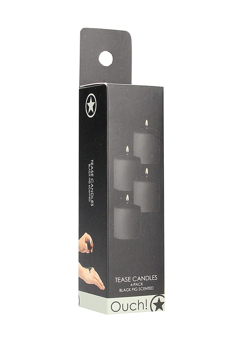 Lot de 4 bougies noires basse température SM parfum Indocile - Ouch!