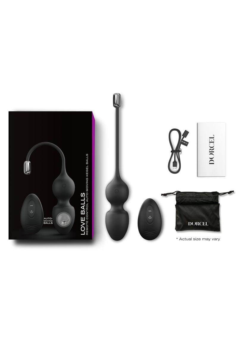 Love balls télécommandées noires boules de kegel connecté couple - Dorcel