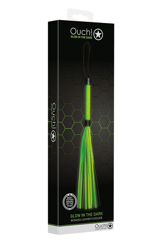 Martinet BDSM phosphorescent en cuir synthétique - Ouch!