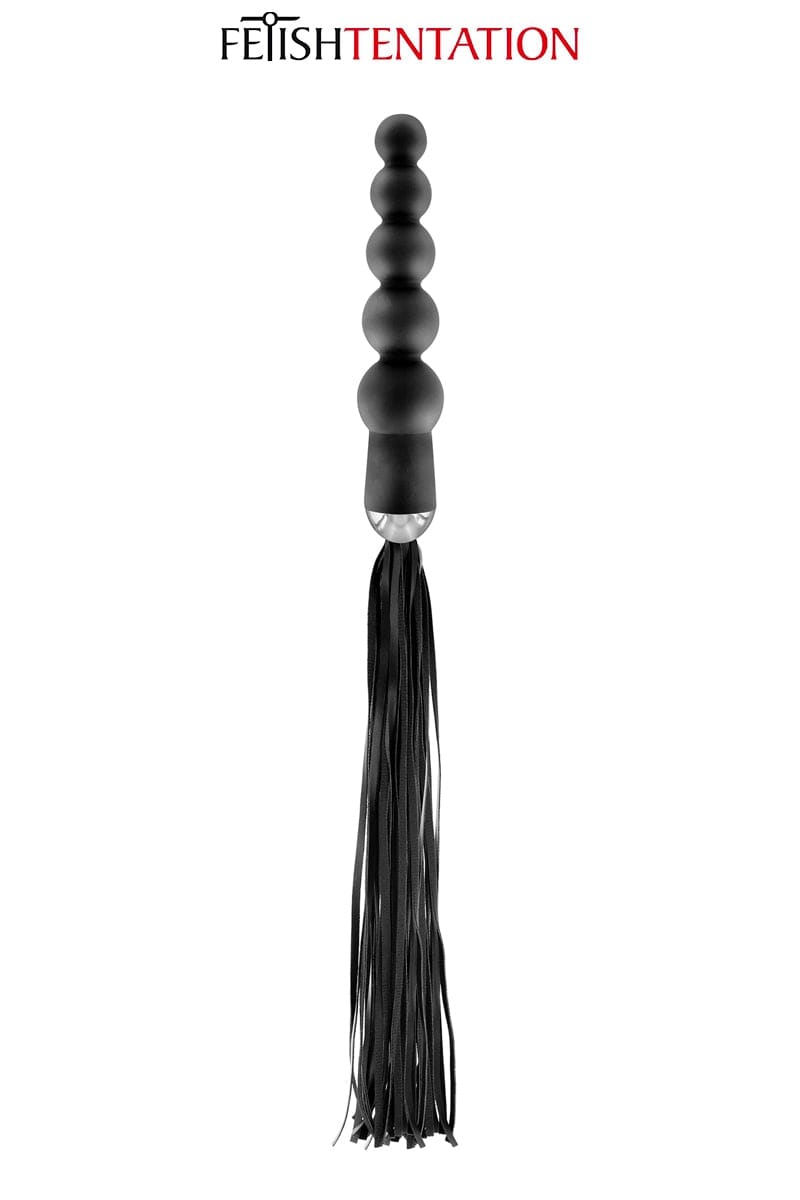 Martinet chapelet anal double cuir fonction 2 en 1- Fetish Tentation