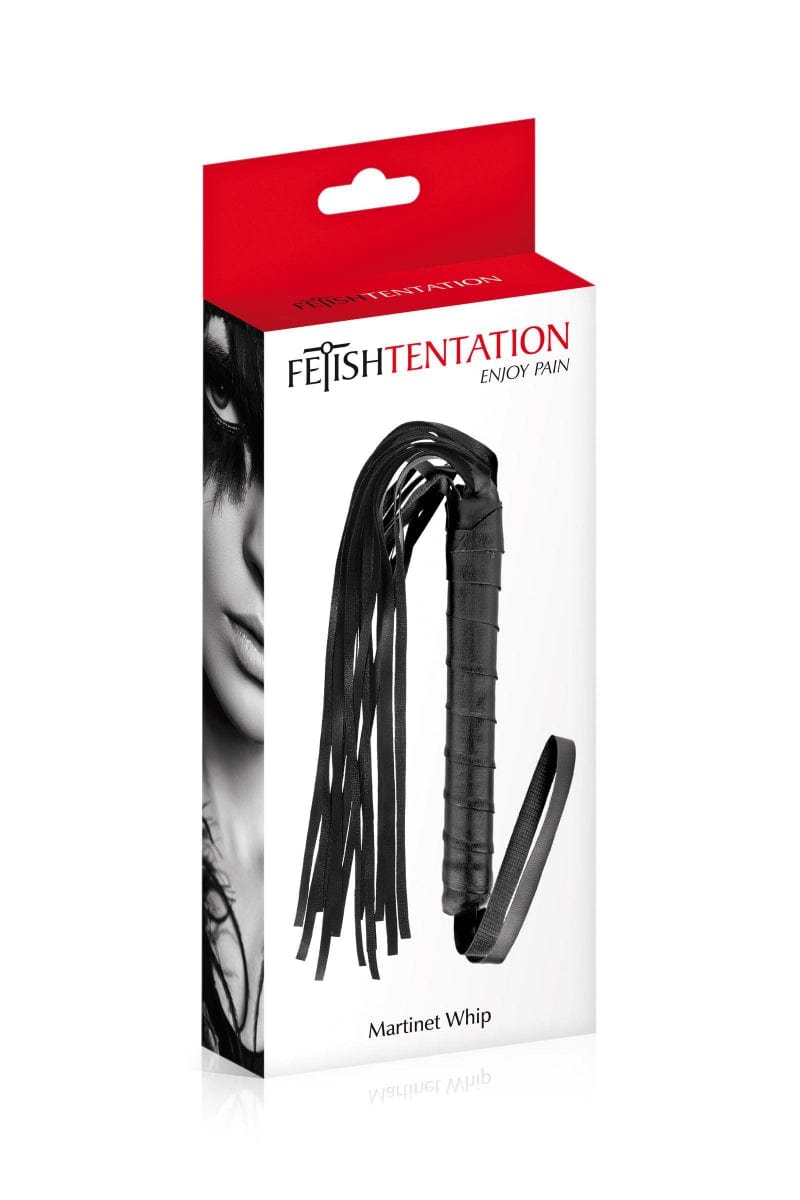 Martinet noir avec 13 lanières douces avec dragonne - Fetish Tentation