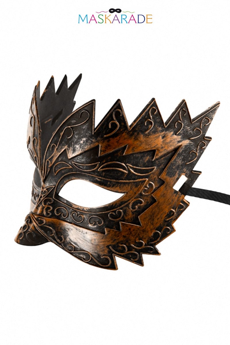 Masque coquin semi-rigide cuivré Don Giovanni ruban satiné - Maskarade